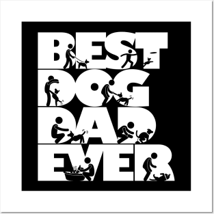 Father's Day Best Dog Dad Ever Cool Gift Edit Posters and Art